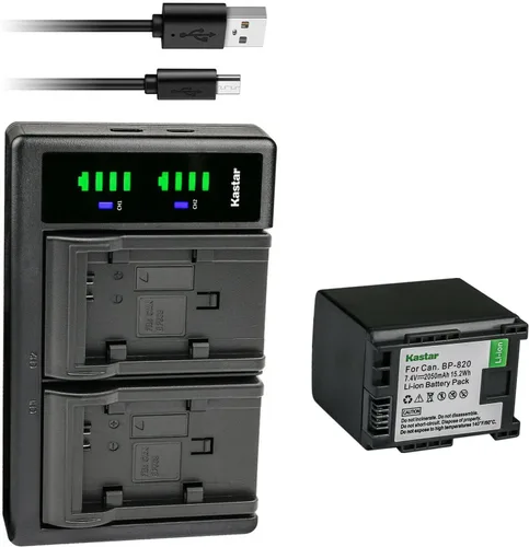 Miniatura 10 de Kastar Paquete de 4 baterías y cargador USB LTD2 compatible con Canon BP-820, Canon XA45, XA50, XA55, VIXIA HF G21, VIXIA HF G30, VIXIA HF G40