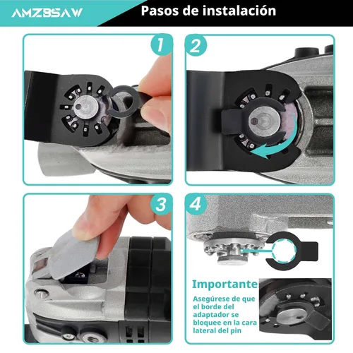 Miniatura 7 de AMZBSAW 16 piezas de cuchillas oscilantes de titanio para corte de metal, cuchillas multiherramienta para clavos de metal blando, material duro