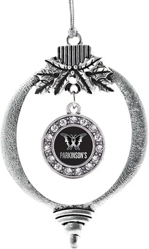 Miniatura 193 de Inspired Silver - Twin One - Adorno festivo de Navidad de plata - Adorno festivo de árbol de Navidad con dije de círculo y circonita cúbica