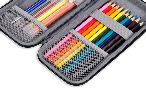 Miniatura 3 de Estuche Duro Mejorado para Lápices para Adultos, Estuche Resistente para Bolígrafos con Cremallera - Gris