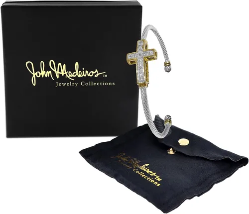 Miniatura 4 de John Medeiros Celebration - Pulsera pequeña de alambre con cruz de pavé, pulsera de cruz con piedras de circonita cúbica como un regalo inspirador