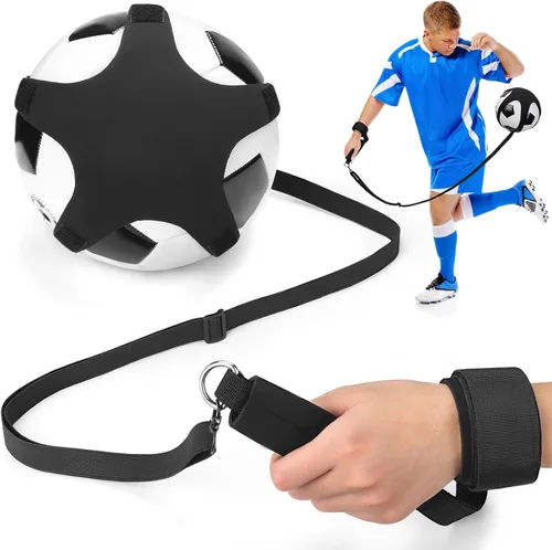 Miniatura 9 de TOBWOLF Cinturón de muñeca entrenador de patadas de fútbol individual, entrenadores de balón de fútbol con mango ajustable y cuerda que se adapta a