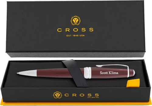 Miniatura 8 de Dayspring Pens Cross Bailey Medalist - Bolígrafo personalizado, cromado con borde dorado, bolígrafo grabado de lujo, bolígrafos personalizados