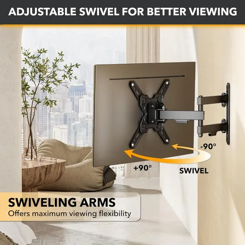Miniatura 6 de CondoMounts TVA8022 Soporte de pared para TV de movimiento completo para televisores de 12 a 40 pulgadas de hasta 44 libras, VESA 200 x 200, montaje