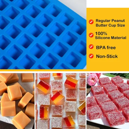 Miniatura 6 de Sidosir - Molde de caramelo cuadrado de silicona, moldes de silicona de goma de 126 cavidades para bombas de grasa, molde de trufa de chocolate