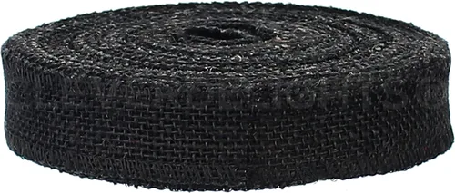 Miniatura 2 de CleverDelights Cinta de arpillera de 1 pulgada - borde acabado - 25 yardas - tela de arpillera de yute (negro)