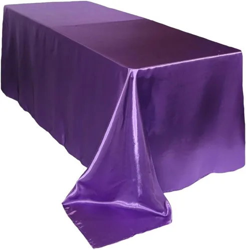 Miniatura 5 de YOUR CHAIR COVERS - Mantel rectangular de satén de 90 x 156 pulgadas - Manteles de mesa rectangulares de satén brillante blanco para mesas