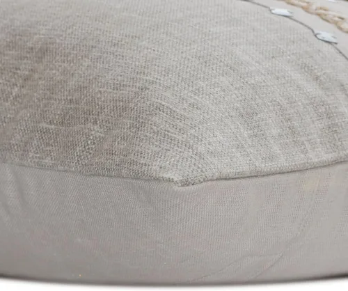 Miniatura 3 de The HomeCentric Funda de almohada lumbar decorativa gris de 12 x 20 pulgadas, encaje de yute y lino, yute, almohada oblonga de lentejuelas hechas a