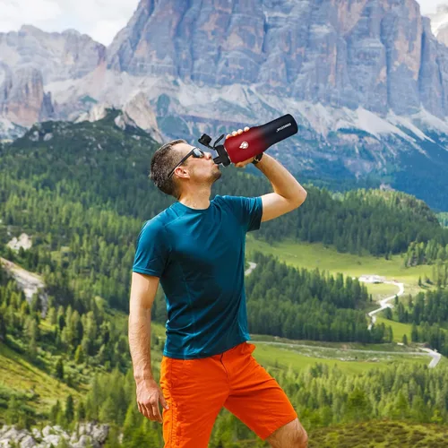 Miniatura 6 de SENDESTAR Botella de Agua de 32 oz de Boca Ancha de Acero Inoxidable con Aislamiento al Vacío de Doble Pared con 2 Tapas que Cabe en Cualquier