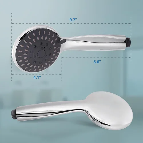 Miniatura 6 de Cabezal de ducha filtrado Briout con mango, alta presión 5 modos de rociado con manguera, soporte y filtro para agua dura Plata y filtrada