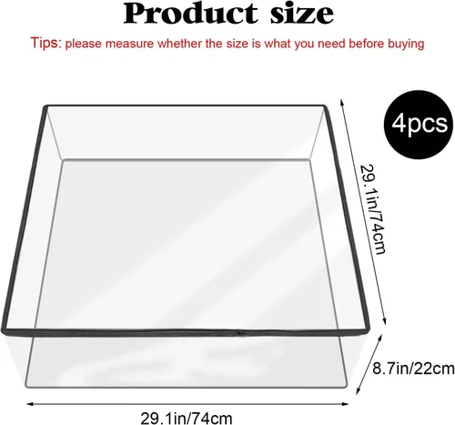 Miniatura 2 de 4 fundas de cojín de plástico para sofá – Funda impermeable de PVC transparente para sofá contra arañazos de gato, perro, 28 x 28 x 9 pulgadas