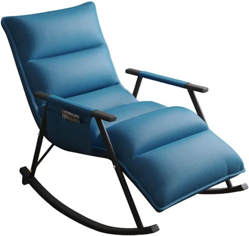 Miniatura 7 de Adjustable Leather Recliner Chair with Footrest Ergonomic Rocking Chair for Living Room Stylish ge Upholstered Lounge Chair with Storage Amarillo