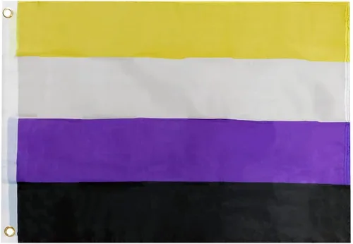 Trade Winds No binario Pride LGBTQIA - Ojales de bandera de nailon 68D de alta calidad, resistentes a la decoloración, 2 x 3 pies, multicolor