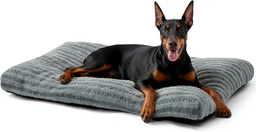Miniatura 11 de FURTIME Cama Lavable para Perros de Tamaño Grande, Camas de Jaula para Perros de Lujo, Almohada Cómoda y Esponjosa para Perros, Alfombrilla Gris