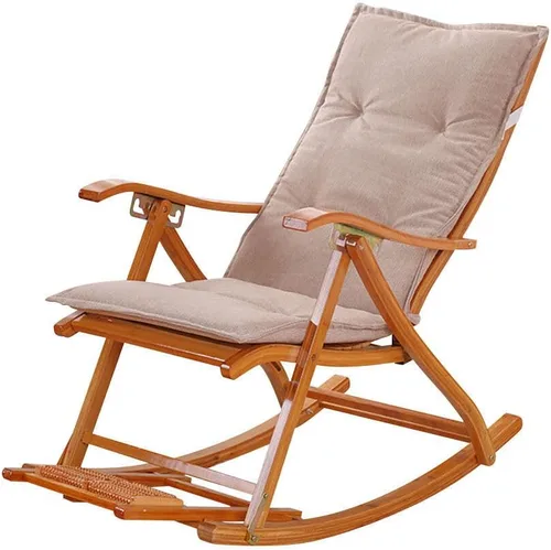 Miniatura 6 de CARTBAE Cojín antideslizante para silla mecedora de algodón y lino, almohadillas integradas para silla mecedora con lazos