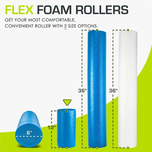 Miniatura 2 de ProsourceFit Flex Foam Rollers for Muscle Massage, Physical Therapy, Core & Balance Exercises Stabilization Azul 12"x6