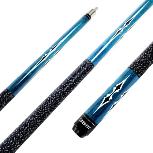 Miniatura 2 de Cuesoul Juego de taco de billar de madera de arce de 58 pulgadas, 19 oz/20 oz, punta de 11.5 mm/13 mm [peso ajustable] 19oz-azul+estuche