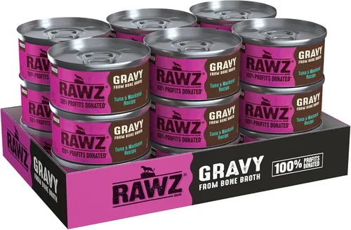 Miniatura 12 de Rawz Natural Premium - Alimento enlatado picado para gatos en salsa de caldo de huesos, hecho con ingredientes reales de carne, sin BPA y encías