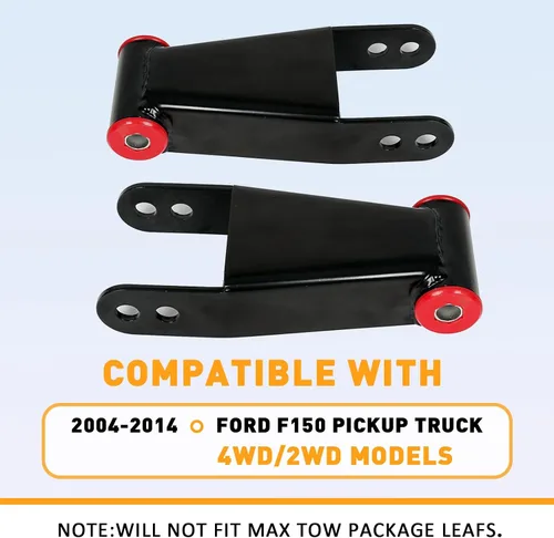 Miniatura 2 de ECOTRIC 2"-3" Grilletes de descenso traseros compatibles con Ford F150 F-150 2004-2014, kit de nivelación trasero ajustable de 5-7,5 cm, 2wd, Negro