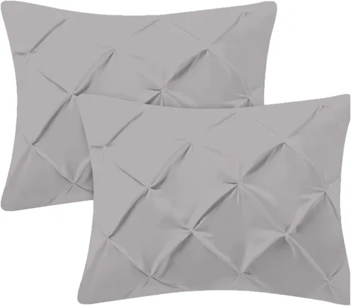 Miniatura 17 de Kotton Culture Juego de 2 fundas de almohada plisadas de 24 x 24 pulgadas, fundas de almohada decorativas, 100% algodón egipcio de 600 hilos, aptas