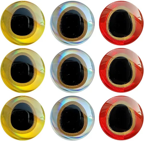 Miniatura 6 de 900pcs Surtido 3D Simulación Láser Señuelo de Pesca Ojos Artificiales Ojos de Pez para Pesca Señuelo 0.315 in 0.394 in 0.472 in Globo ocular redondo