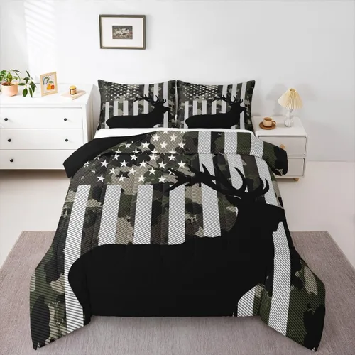 Miniatura 36 de Erosebridal Juego de ropa de cama de oso marrón, juego de edredón de animales de safari en el bosque, acuarela con relleno de edredón de vida