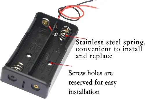 Miniatura 2 de Clip de batería 18650, 2 ranuras 3.7 V, caja de almacenamiento de batería DIY en serie YOUCHENG para batería 18650 con cable de conexión