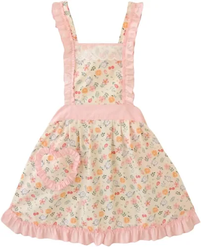 Miniatura 11 de CRB Fashion Delantal para mujeres para cocinar y hornear Delantales de chef de cocina para damas, mujer, con bolsillo Floral rosa