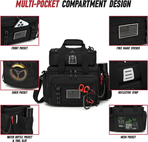 Miniatura 2 de Bolsa de aparejos de pesca, bolsa de almacenamiento de carretes de pesca desmontable, organizador de equipo de pesca, equipo de pesca duradero