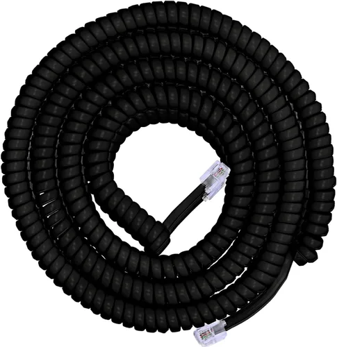 Miniatura 9 de Cable telefónico enrollado Power Gear, 2 pies enrollado, 12 pies desenrollado, cable telefónico compatible con todos los teléfonos fijos, para uso