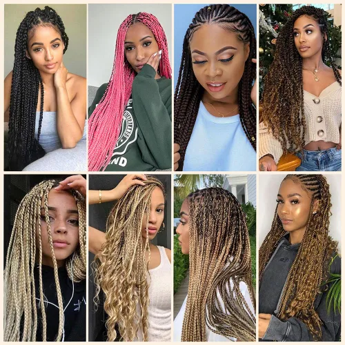 Miniatura 6 de Cabello Trenzado Ombré Pre-Estirado 26 Pulgadas Ombré Marrón 8 Paquetes/Lote Trenza Fijación con Agua Caliente Cabello Sintético Profesional