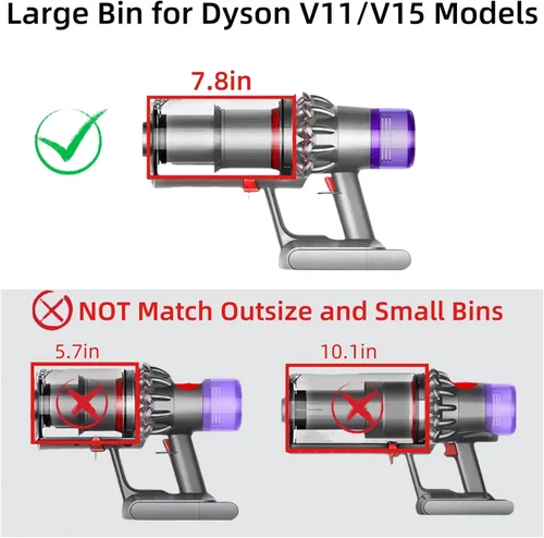 Miniatura 2 de Reemplazo del contenedor de polvo compatible con Dyson V11, V15, SV14, SV15, SV22 Aspiradoras Contenedor de cubo de polvo Accesorios de contenedor