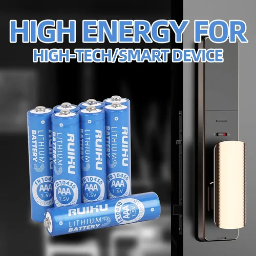 Miniatura 7 de Pilas de litio AAA, paquete de 8 baterías triple A de hierro de litio, baterías de litio AAA de 1.5 V 1200 mAh de larga duración para linterna