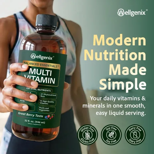 Miniatura 3 de Suplemento líquido nutricional Balanced Essentials, 32 onzas, Very Berry, HBE, 1, 1
