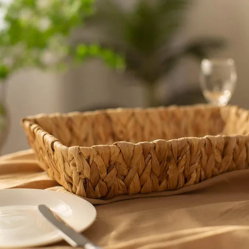Miniatura 4 de Bandeja de frutas, contenedores de almacenamiento de tejido de hierba para frutas o té, artes y manualidades (Rectángulo-C-1 unidad)