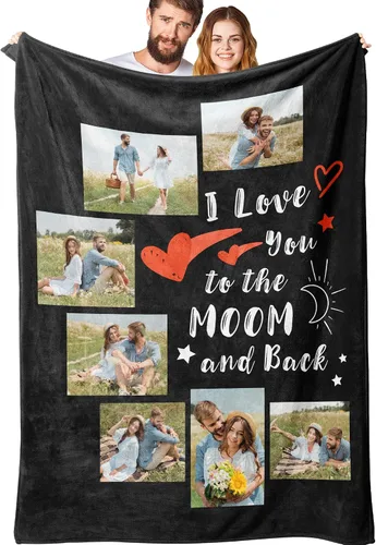 Miniatura 14 de Manta personalizada con fotos, manta personalizada de collage de fotos, regalos para madre, padre, amante, amigo, manta de franela personalizada