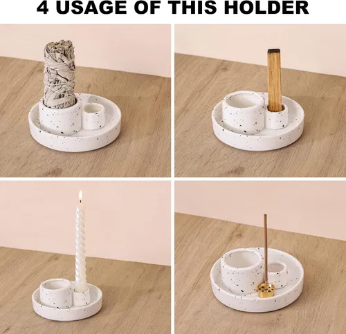 Miniatura 4 de Soporte de incienso de cerámica, soporte de Palo Santo y salvia, quemador de incienso de varillas verticales, atrapacenizas de incienso Inscents