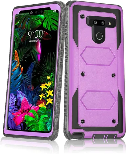 Miniatura 8 de Asuwish Funda de teléfono para LG G8 ThinQ, híbrida, resistente, a prueba de golpes, a prueba de caídas, cuerpo completo, resistente, teléfono