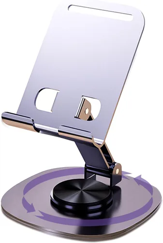 ONCHEER Soporte de teléfono giratorio de 360° para escritorio, soporte portátil y plegable para teléfono celular para oficina y cocina, soporte
