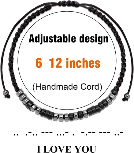 Miniatura 5 de JoycuFF Pulseras de código morse para mujeres y hombres, regalos de aniversario de cumpleaños para mejor amiga, mamá, hija, nieta, hijo, novio