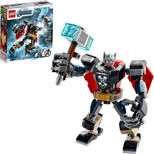 Miniatura 3 de LEGO Marvel Avengers Classic Thor Mech Armor 76169 Cool Thor Hammer Playset; juguete de construcción de superhéroes para niños, nuevo 2020
