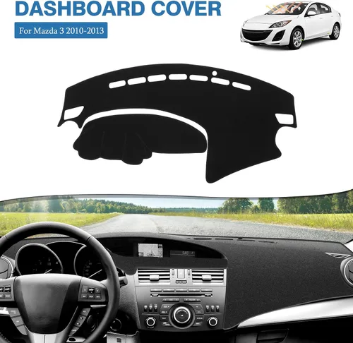 Miniatura 2 de FIILINES Cubierta para tablero Compatible con Mazda 3 2010-2013 Accesorios Tapete para tablero para Mazda 3 Accesorios Tapete para salpicadero