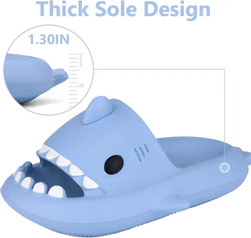 Miniatura 5 de Sandalias de baño con diseño de tiburón para niños y niñas Sandalias de ducha para niños y niñas Sandalias de playa y piscina Secado rápido
