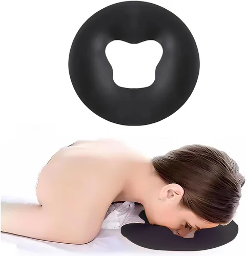 OULIGET Almohada de masaje facial de silicona, SPA Beauty Face Relax Reposacabezas para el cuidado de la piel de salón, soporte de cabeza de viaje,