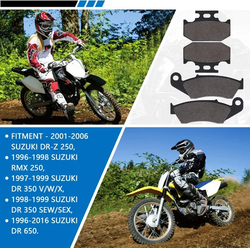 Miniatura 8 de dr650 Pastillas de freno delanteras y traseras para Suzuki DR650 1996-2016 DR350 1997-1999 RMX 250 1996-1998 DR-Z250 2001-2006, para Kawasaki KDX200