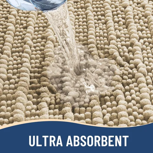 Miniatura 4 de Arotive - Alfombra de baño de lujo de chenilla, extra suave, gruesa, absorbente, esponjosa, antideslizante, se puede lavar y secar a máquina