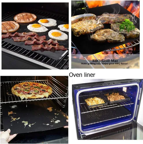 Miniatura 7 de BOMJJOR - Juego de 8 fundas de revestimiento para horno y quemadores de estufa, protectores de gas reutilizables de 10.6 x 10.6 pulgadas, cubierta