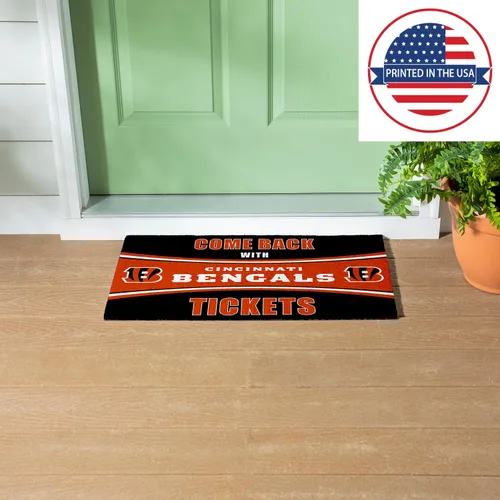 Miniatura 5 de Team Sports America NFL Cincinnati Bengals Entrada interior y exterior 28 x 16 pulgadas Parte trasera antideslizante Tapetes de bienvenida
