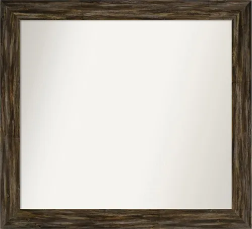Miniatura 165 de Amanti Art Espejo de baño marrón para sobre el fregadero, 25 x 25 pulgadas, hecho a medida, espejo de tocador cuadrado marrón medio, marco de madera
