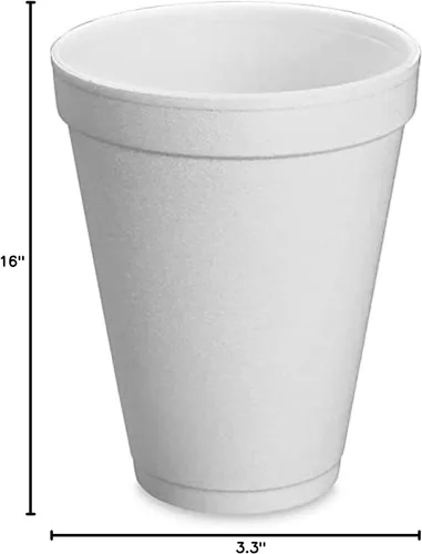 Miniatura 3 de Concession Essentials Vasos desechables de espuma blanca de 8 oz - Paquete de 100